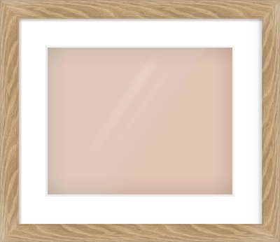 Oak Veneer Flat Frame for 350 × 280mm artwork, with Smooth White Single Mount