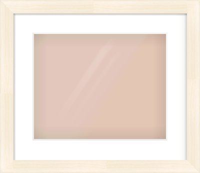 Natural Wood Flat Frame for 350 × 280mm artwork, with Smooth White Single Mount
