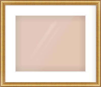 Gold Dome Frame for 350 × 280mm artwork, with Smooth White Single Mount