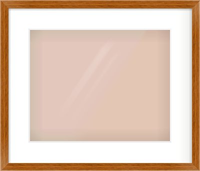 Natural Wood Flat Frame for 350 × 280mm artwork, with Smooth White Single Mount