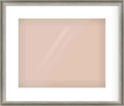 Silver Cushion Frame for 350 × 280mm artwork, with Smooth White Single Mount