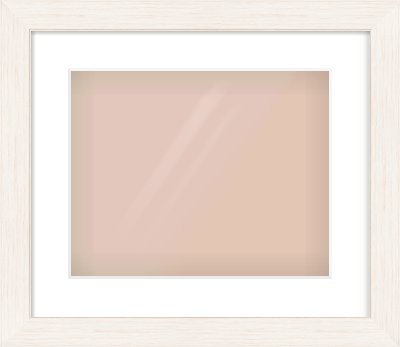 Ivory Driftwood Flat Frame for 350 × 280mm artwork, with Smooth White Single Mount