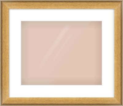 Gold Scoop Frame for 350 × 280mm artwork, with Smooth White Single Mount