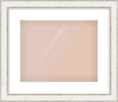 Black/Silver Flat Frame for 350 × 280mm artwork, with Smooth White Single Mount