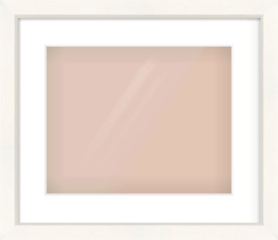 Cream Flat Frame for 350 × 280mm artwork, with Smooth White Single Mount