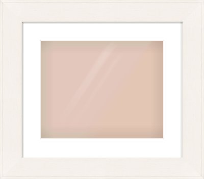 Ivory Flat Frame for 350 × 280mm artwork, with Smooth White Single Mount