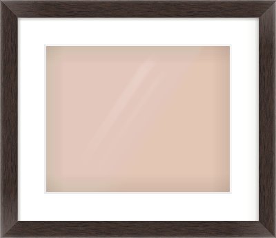Brown Flat Frame for 350 × 280mm artwork, with Smooth White Single Mount