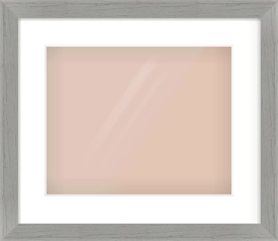Pale Grey Flat Frame for 350 × 280mm artwork, with Smooth White Single Mount