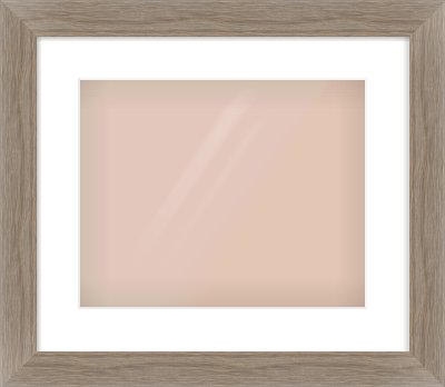 Grey Wood Flat Frame for 350 × 280mm artwork, with Smooth White Single Mount