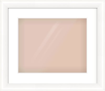 Gloss White Cushion Frame for 350 × 280mm artwork, with Smooth White Single Mount