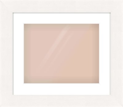 White Beveled Frame for 350 × 280mm artwork, with Smooth White Single Mount