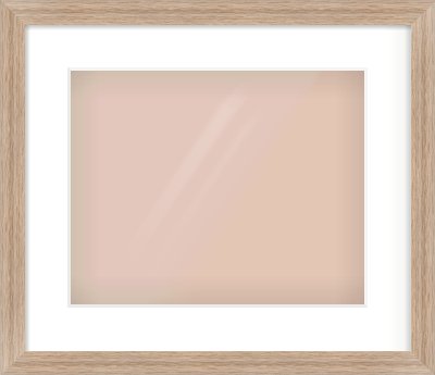 Light Walnut Flat Frame for 350 × 280mm artwork, with Smooth White Single Mount