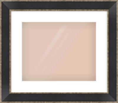 Black & Champagne Silver Bevel Frame for 350 × 280mm artwork, with Smooth White Single Mount