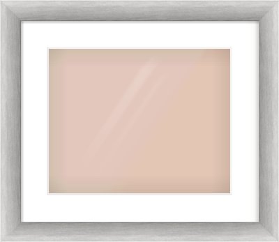 Silver Cushion Frame for 350 × 280mm artwork, with Smooth White Single Mount