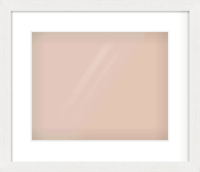 White Stain Flat Frame for 350 × 280mm artwork, with Smooth White Single Mount