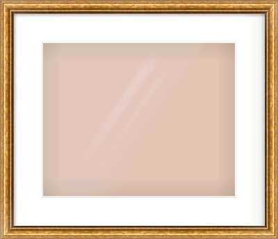 Gold Cushion Frame for 350 × 280mm artwork, with Smooth White Single Mount