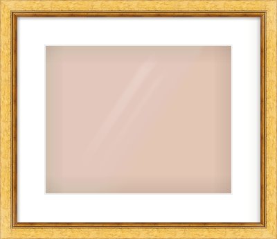 Gold Leaf Flat Frame for 350 × 280mm artwork, with Smooth White Single Mount
