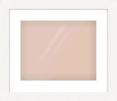 White Flat Frame for 350 × 280mm artwork, with Smooth White Single Mount