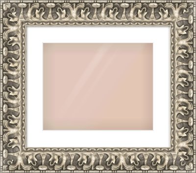 Silver Reverse Frame for 350 × 280mm artwork, with Smooth White Single Mount