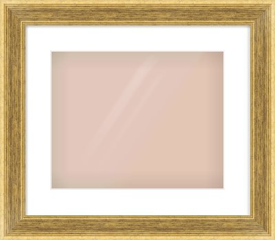 Gold Flat Frame for 350 × 280mm artwork, with Smooth White Single Mount