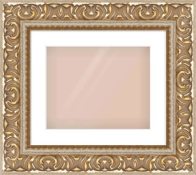 Silver / Gold Reverse Frame for 350 × 280mm artwork, with Smooth White Single Mount