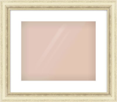 Ivory Distressed Frame for 350 × 280mm artwork, with Smooth White Single Mount