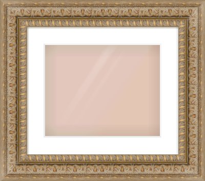Gold Reverse Frame for 350 × 280mm artwork, with Smooth White Single Mount