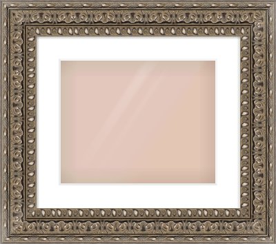 Silver Reverse Frame for 350 × 280mm artwork, with Smooth White Single Mount