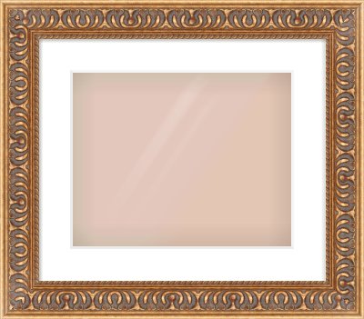 Gold Reverse Frame for 350 × 280mm artwork, with Smooth White Single Mount