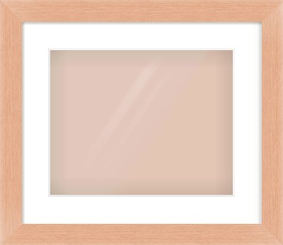 Oak Effect Flat Frame for 350 × 280mm artwork, with Smooth White Single Mount