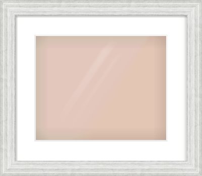 Silver Foil Flat Frame for 350 × 280mm artwork, with Smooth White Single Mount