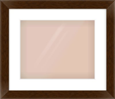 Wenge Flat Frame for 350 × 280mm artwork, with Smooth White Single Mount
