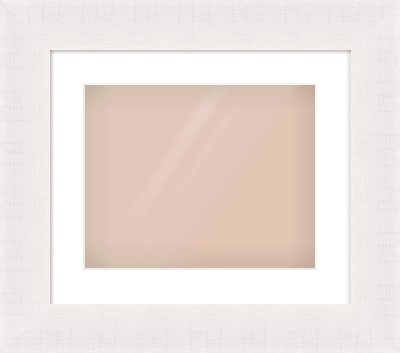 Rough Cut Effect Flat Frame for 350 × 280mm artwork, with Smooth White Single Mount
