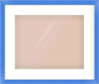 Light Blue Paint Flat Frame for 14 × 11in artwork, with Smooth White Single Mount