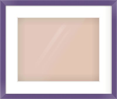 Purple Paint Flat Frame for 14 × 11in artwork, with Smooth White Single Mount