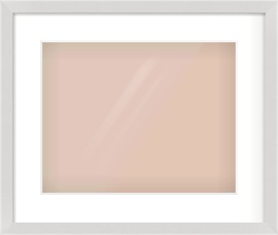 Silver Flat Frame for 14 × 11in artwork, with Smooth White Single Mount