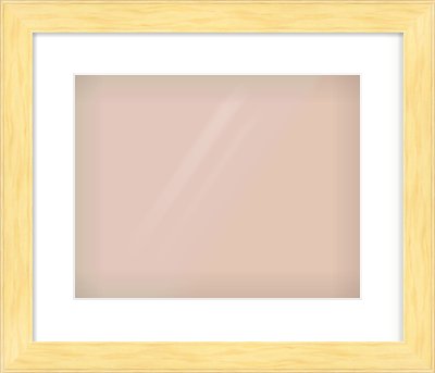 Natural Wood Stepped Flat Frame for 14 × 11in artwork, with Smooth White Single Mount