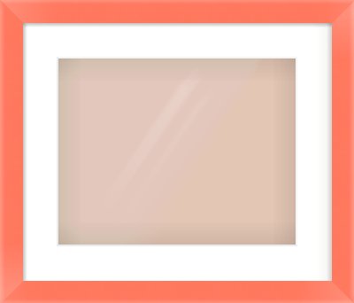 Orange Paint Flat Frame for 14 × 11in artwork, with Smooth White Single Mount