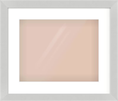 Matte Silver Flat Frame for 14 × 11in artwork, with Smooth White Single Mount