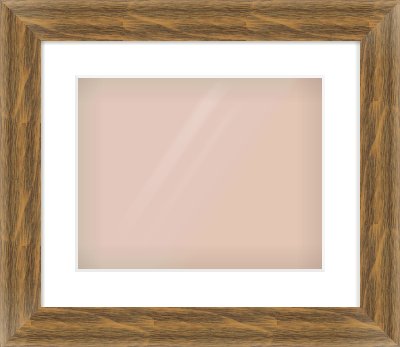 Characteristic Brown Flat Frame for 14 × 11in artwork, with Smooth White Single Mount
