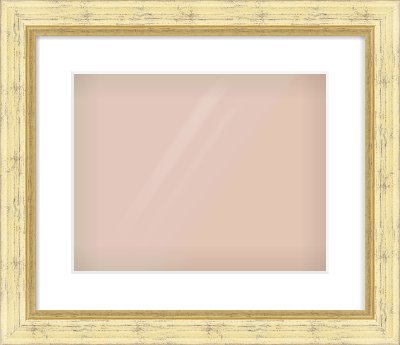 Gold Reverse Frame for 14 × 11in artwork, with Smooth White Single Mount
