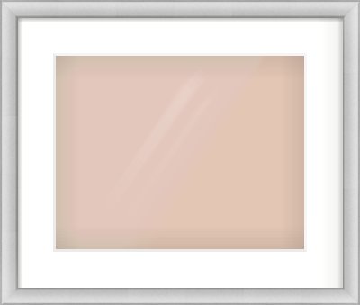 Silver Cushion Frame for 14 × 11in artwork, with Smooth White Single Mount