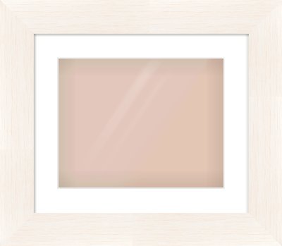 Ivory Driftwood Flat Frame for 14 × 11in artwork, with Smooth White Single Mount