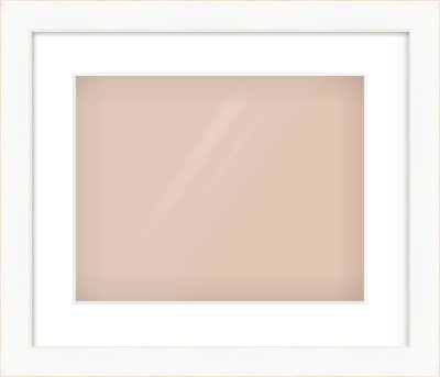 White Flat With Bevel Frame for 14 × 11in artwork, with Smooth White Single Mount
