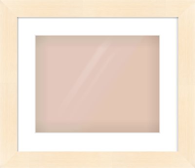 Natural Wood Flat Frame for 14 × 11in artwork, with Smooth White Single Mount