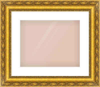 Gold Spoon Frame for 14 × 11in artwork, with Smooth White Single Mount