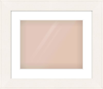 Ivory Flat Frame for 14 × 11in artwork, with Smooth White Single Mount
