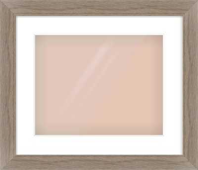 Grey Wood Flat Frame for 14 × 11in artwork, with Smooth White Single Mount