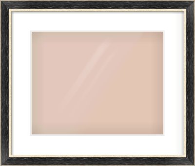 Black & Champagne Silver Reverse Frame for 14 × 11in artwork, with Smooth White Single Mount