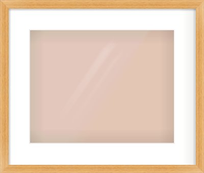 Oak Veneer Flat Frame for 14 × 11in artwork, with Smooth White Single Mount